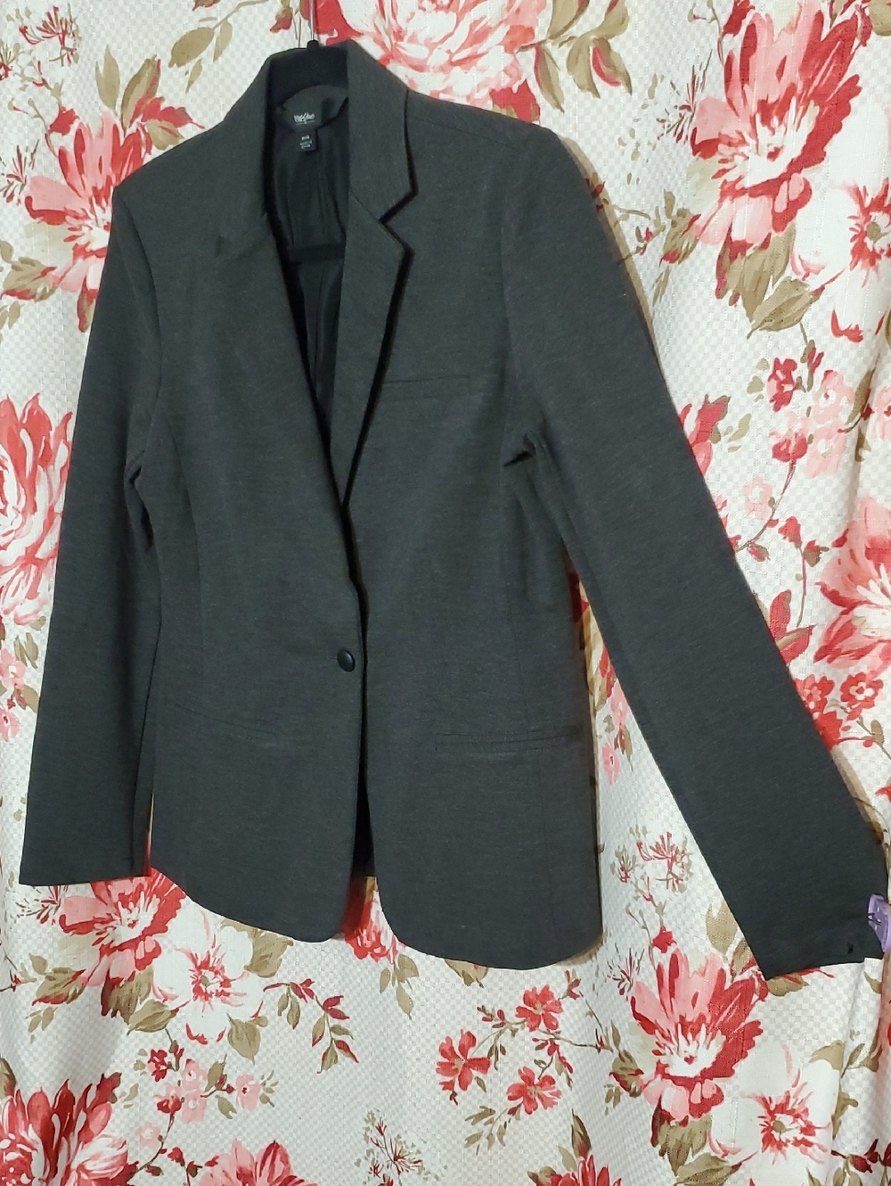 Mossimo Supply Co. Dark Gray Single-Button Blazer Medium